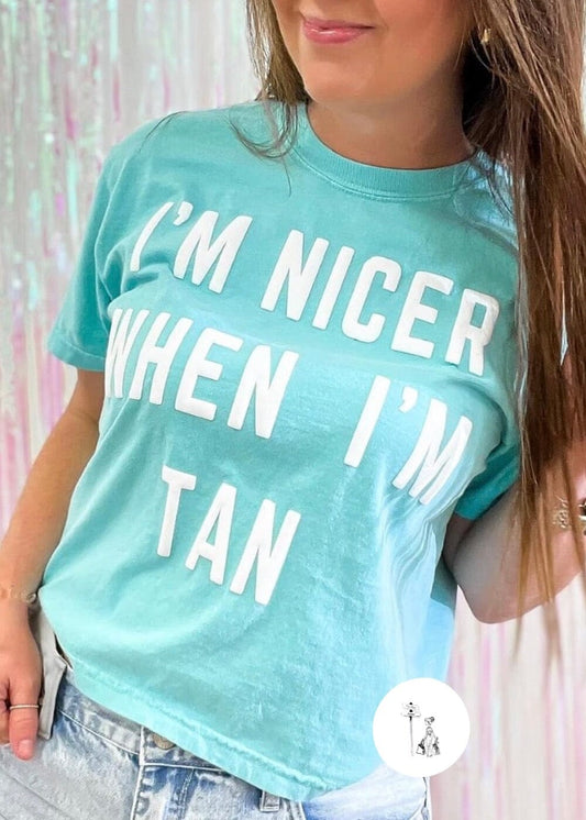 Nicer When I’m Tan Mom Crop Graphic Tee graphic tee Poet Street Boutique 