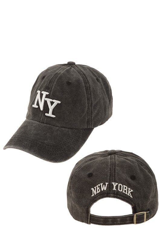 NY Embroidered Baseball Hat NY baseball hat Poet Street Boutique CHARCOAL OS 