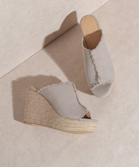 Oasis Society Bliss - Distressed Linen Wedge canvas espadrille Oasis Society 