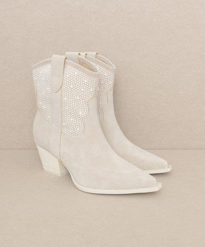 OASIS SOCIETY Cannes - Pearl Stud Western Boots pearl cowboy boots Oasis Society LIGHT GREY 6 