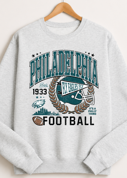 Philadelphia Football Sweatshirt | Vintage Eagles Game Day Crewneck