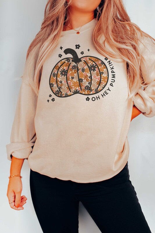 Oh Hey Pumpkin Graphic Sweatshirt Halloween graphic sweatshirt Poet Street Boutique 