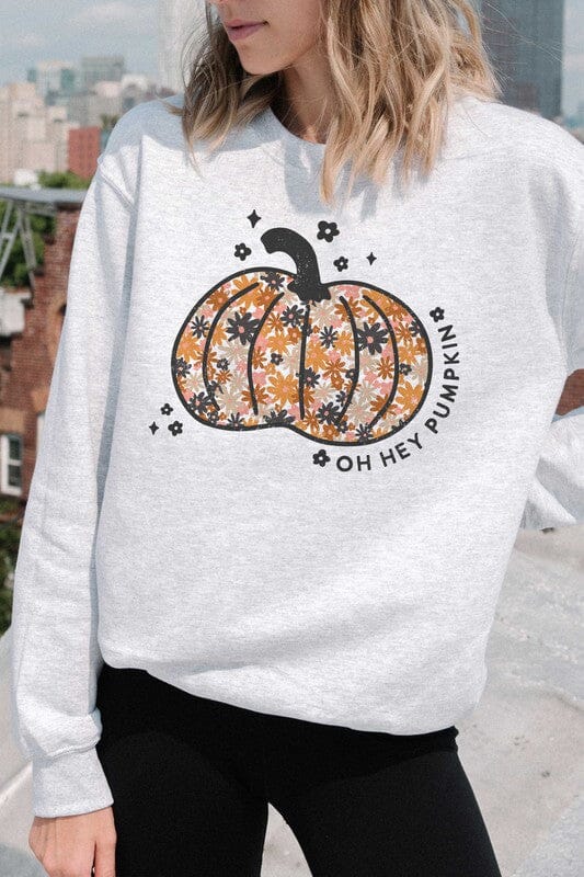 Oh Hey Pumpkin Graphic Sweatshirt Halloween graphic sweatshirt Poet Street Boutique 