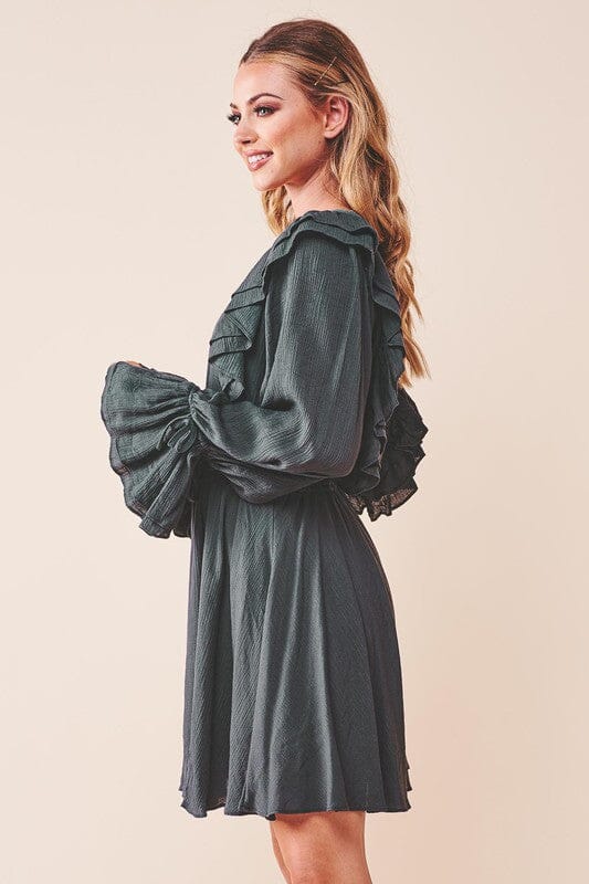 One and Only Ruffle Surplice Tied Dress surplice dress One and Only Collective Inc 