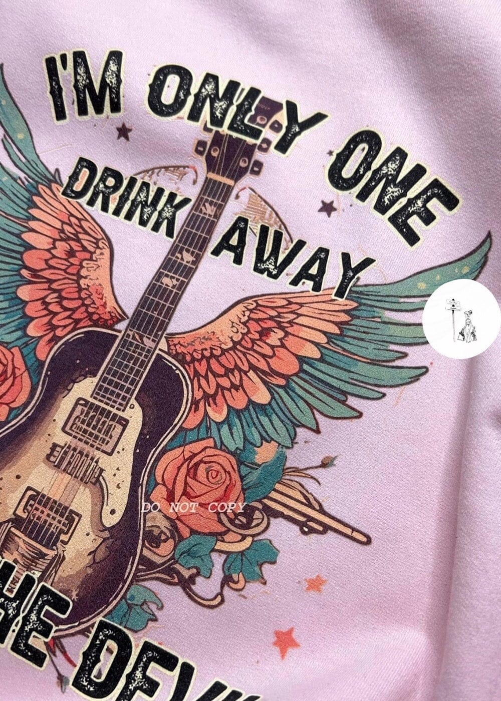One Drink Away From The Devil Sweatshirt Country graphic sweatshirt Poet Street Boutique 