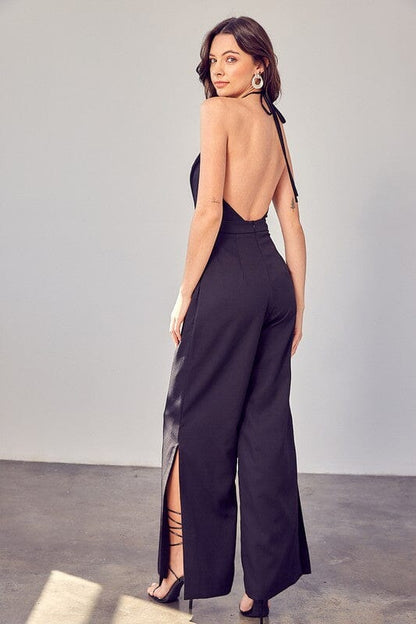 Over It Open Back Jumpsuit open back jumpsuit Do + Be Collection BLACK S 
