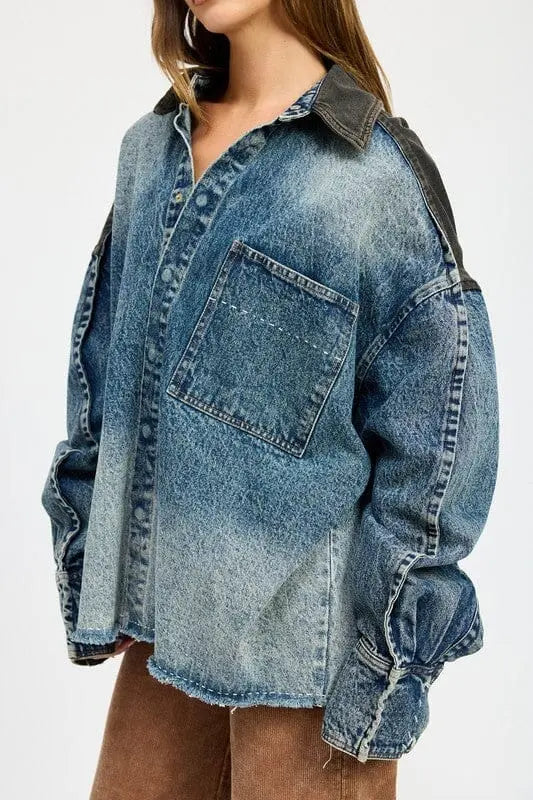OVERSIZED DENIM JACKET WITH BUTTONS Emory Park