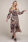 Paisley Print Shirred Waist A-line Dress Nuvi Apparel 