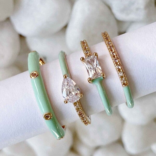 Pastel Glam Ring Set Of 4 Ellison and Young 