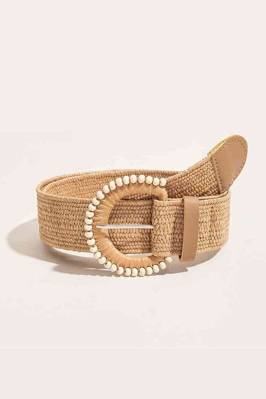Pearl Accent Braided Belt braided belt ClaudiaG Collection Camel OS 