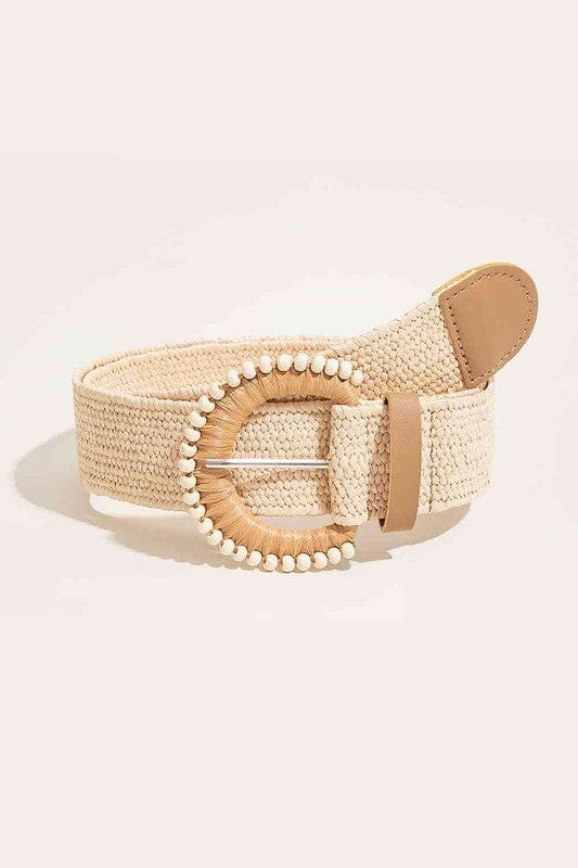Pearl Accent Braided Belt braided belt ClaudiaG Collection Sand OS 
