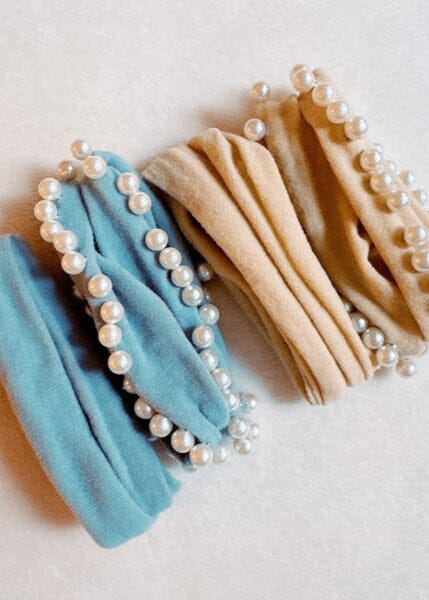 Pearl Embellished Hair Tie Set of 4 hair tie accessory Poet Street Boutique 