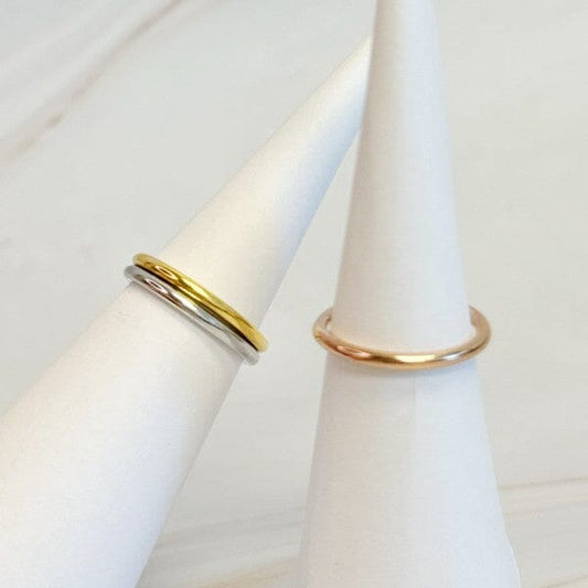 Perfect Layering Two Tone Ring Set Of 3 Ellison and Young Gold/Silver OS 