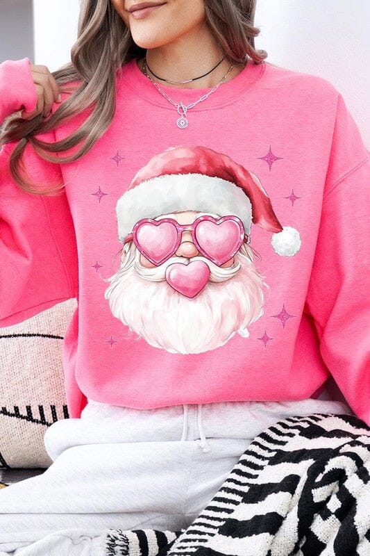 Pink Bubblegum Santa Sweatshirts Santa bubblegum sweatshirt Poet Street Boutique SAFETY PINK S 