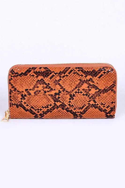 Python Printed Fashion Wallet Artini Accessories Brown O/S