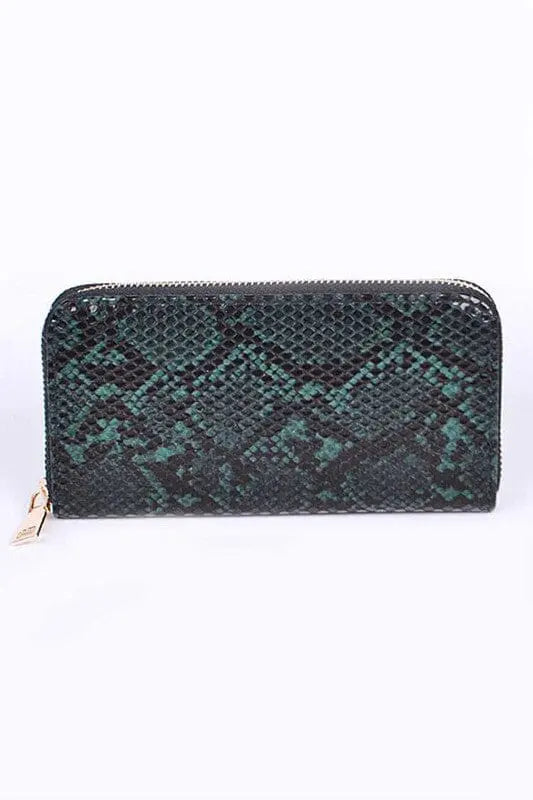 Python Printed Fashion Wallet Artini Accessories Green O/S