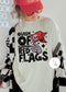 Queen of Red Flags Glitter Comfort Colors Tee red flag graphic tee Poet Street Boutique 