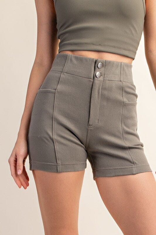 Rae Mode Cotton Stretch Twill Short athletic shorts Rae Mode Dusty Olive S 