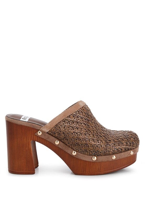 Rag + Co Raffia Platform Clogs clogs Rag Company 