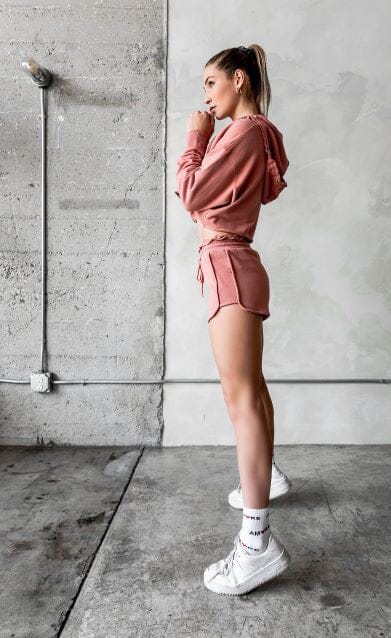 Raw Edges Cropped Hoodie and Short Set hoodie and short set Hope Horizon 