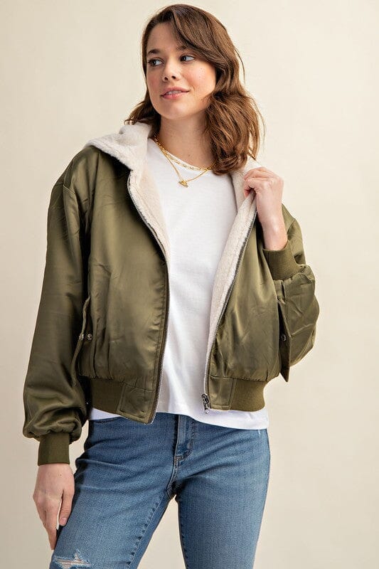 REVERSIBLE ALL WEATHER FUR LINED BOMBER JACKET Sweet Generis 