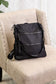 Rory Convertible Backpack Shoulder Handbag Dani & Em Solid Black/Black Zippers 1 