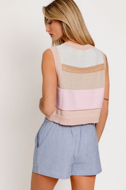 Round Neck Sweater Vest LE LIS 