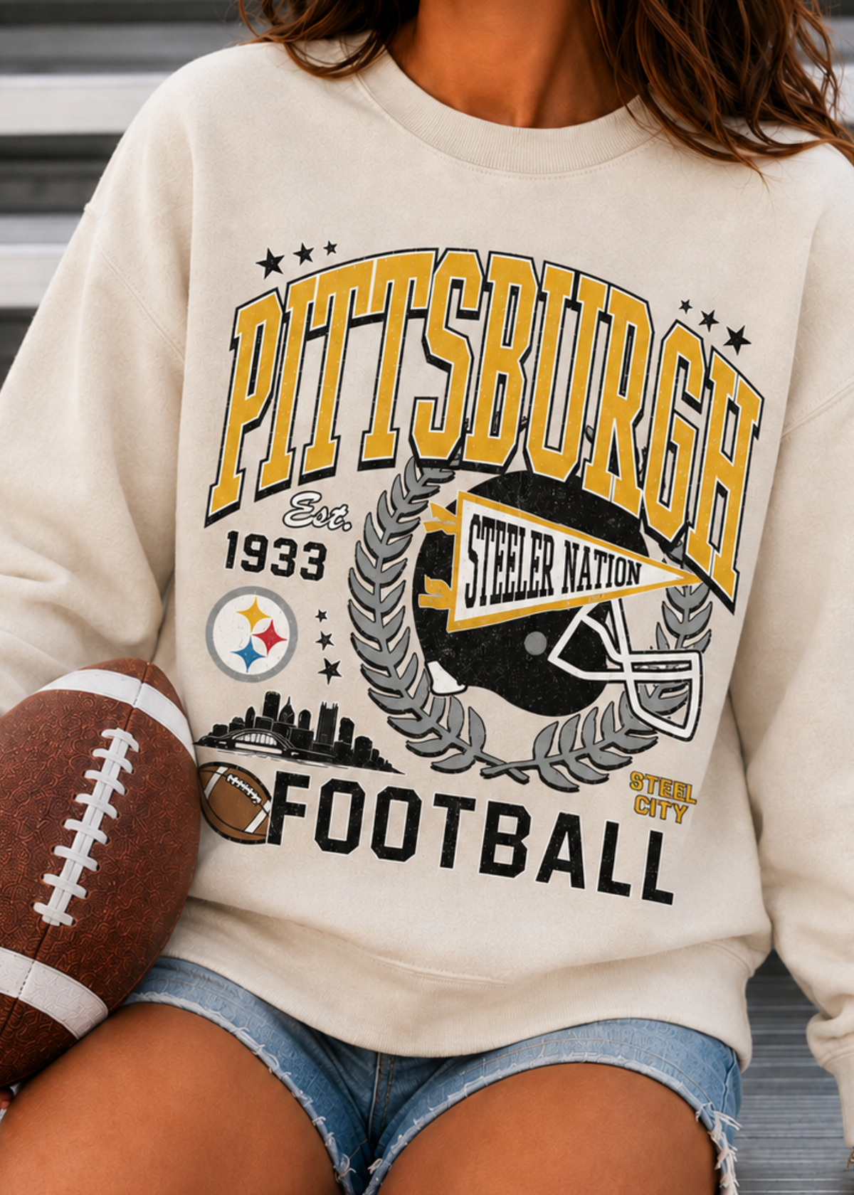 Pittsburgh Football Sweatshirt | Steel City Game Day Crewneck