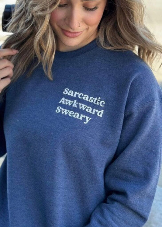 Sarcastic Awkward Sweary Sweatshirt graphic print sweatshirt Poet Street Boutique 