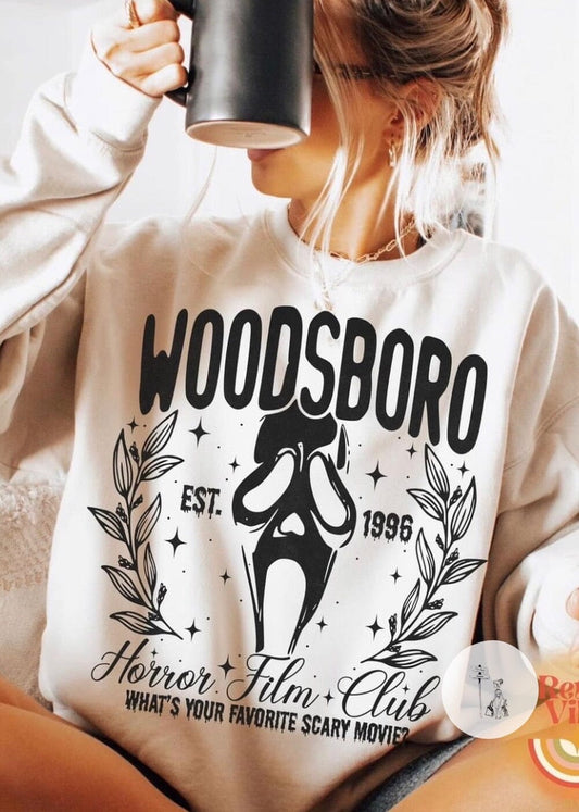 Scream Fans Woodsboro Fleece Sweatshirts graphic usa sweatshirt Poet Street Boutique Sand S 