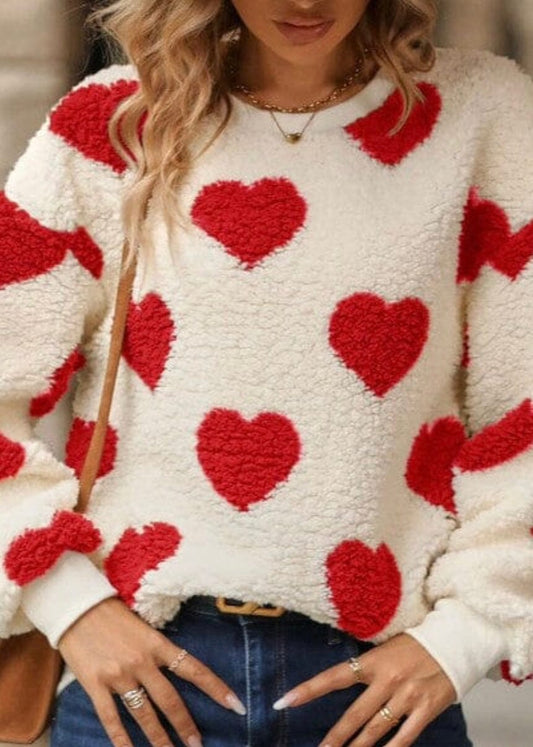 Sherpa Heart Sweater Sherpa heart sweater Miss Sparkling 