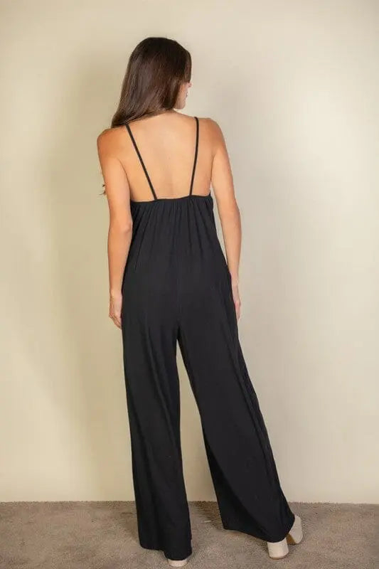 Spaghetti Strap Wide Leg Jumpsuit spaghetti strap wide leg jumpsuit Capella 