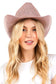 Sparkle Sequins Knit Metal Band Fashion Cowboy Hat Artini Accessories Rose O/S 