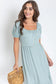 Square Neck Puff Sleeve Boho Dress EG fashion 