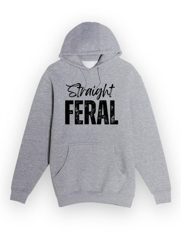 Straight Feral Graphic Hoodie Straight Feral hoodie Poet Street Boutique Oxford Grey L 