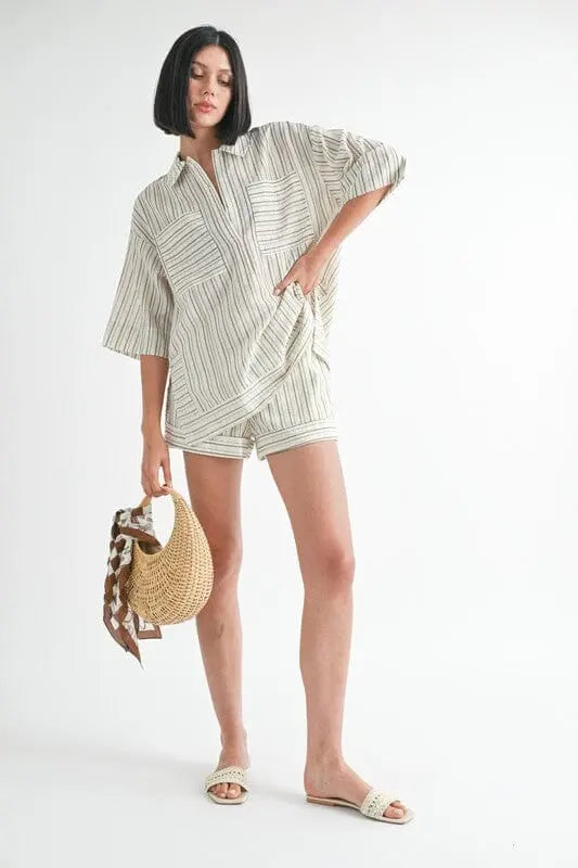 STRIPE OVERSIZED TUNIC TOP Emory Park 