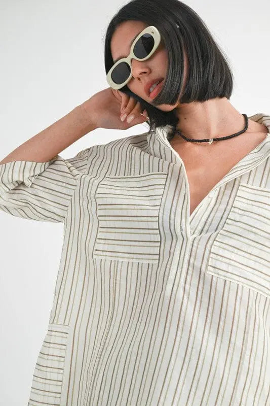 STRIPE OVERSIZED TUNIC TOP Emory Park 