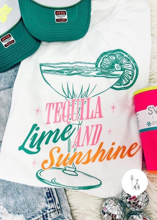 Tequila Lime And Sunshine Graphic Tee graphic tee Poet Street Boutique 