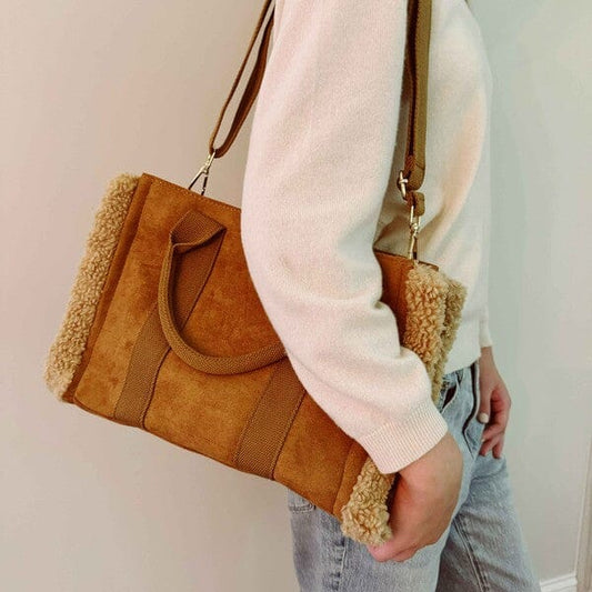 The Tote Crossbody Bag With Handles tote bag Poet Street Boutique Teddy Brown OS 