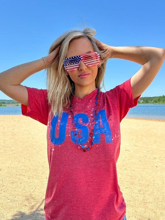 The USA Graphic Tee USA Poet Street Boutique Heather Red S 