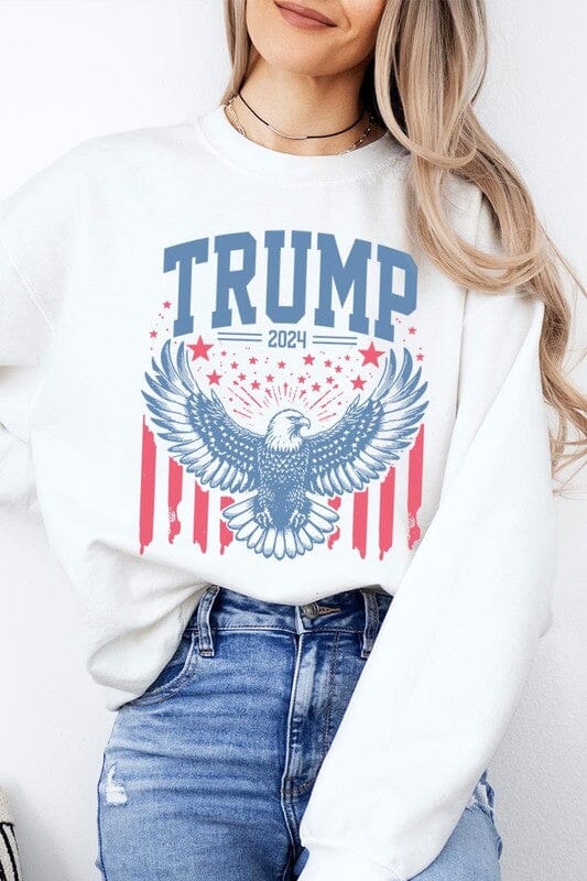 Trump Eagle 2024 Graphic Sweatshirt Trump sweatshirt Poet Street Boutique WHITE S 