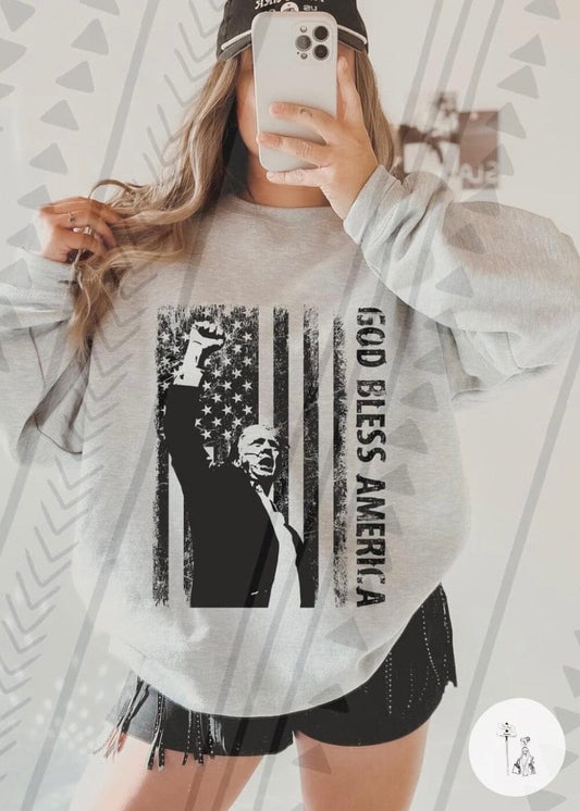 Trump Graphic Fleece Sweatshirts graphic usa sweatshirt Poet Street Boutique 