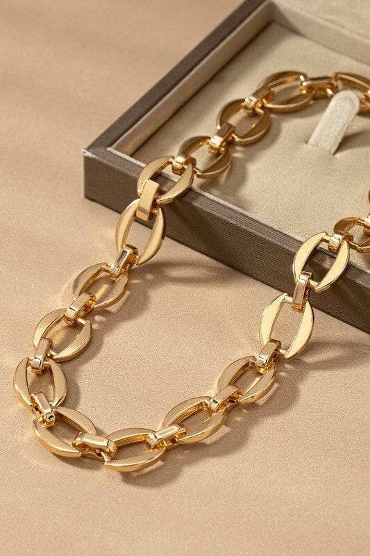 unique brass chunky chain necklace LA3accessories Gold one size 