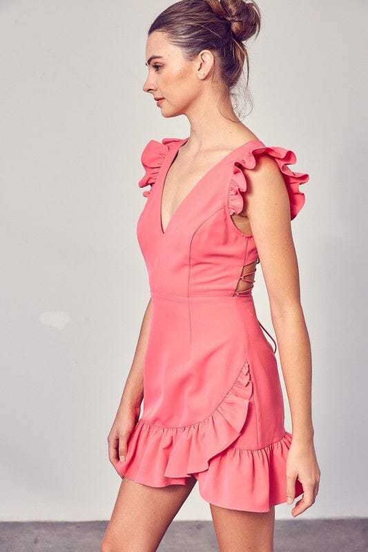 V-Neck Ruffle Dress Do + Be Collection 