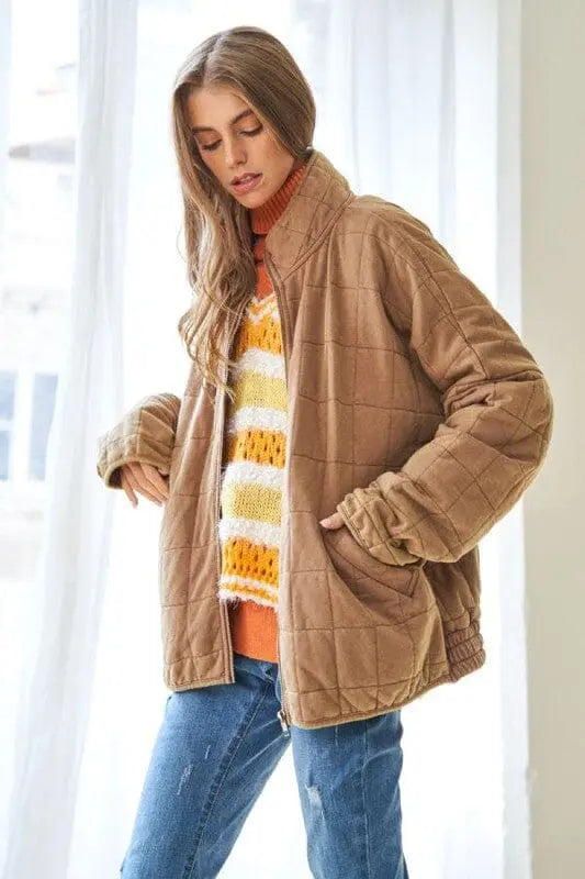 Davi & Dani Washed Soft Comfy Quilt Jacket