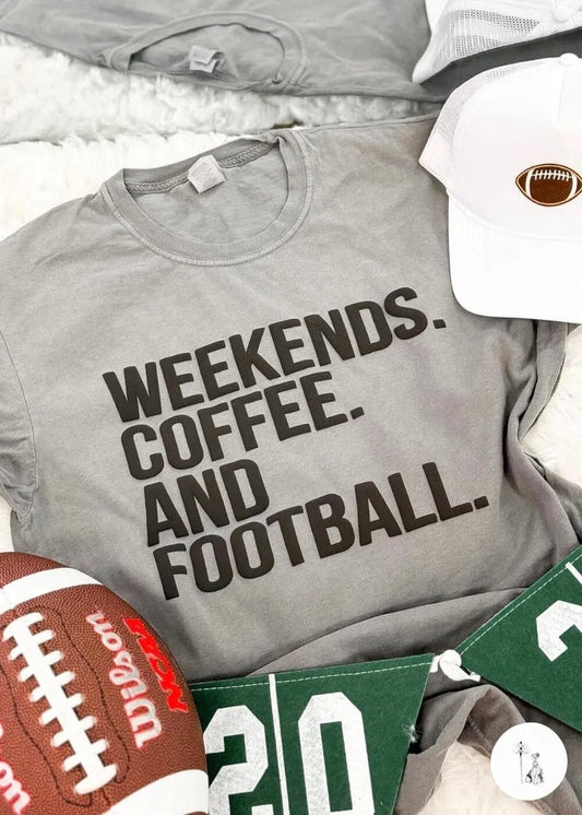 Weekends & Football Graphic Tee graphic tee Poet Street Boutique Grey Small