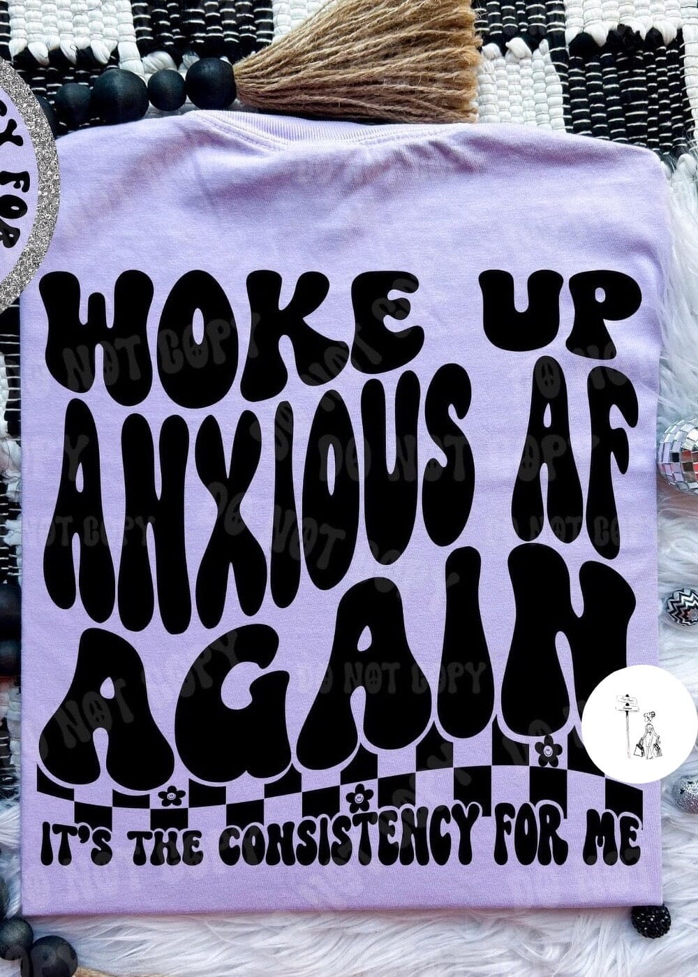 Woke Up Anxious AF Again Comfort Colors Tee funny graphic tee Poet Street Boutique 