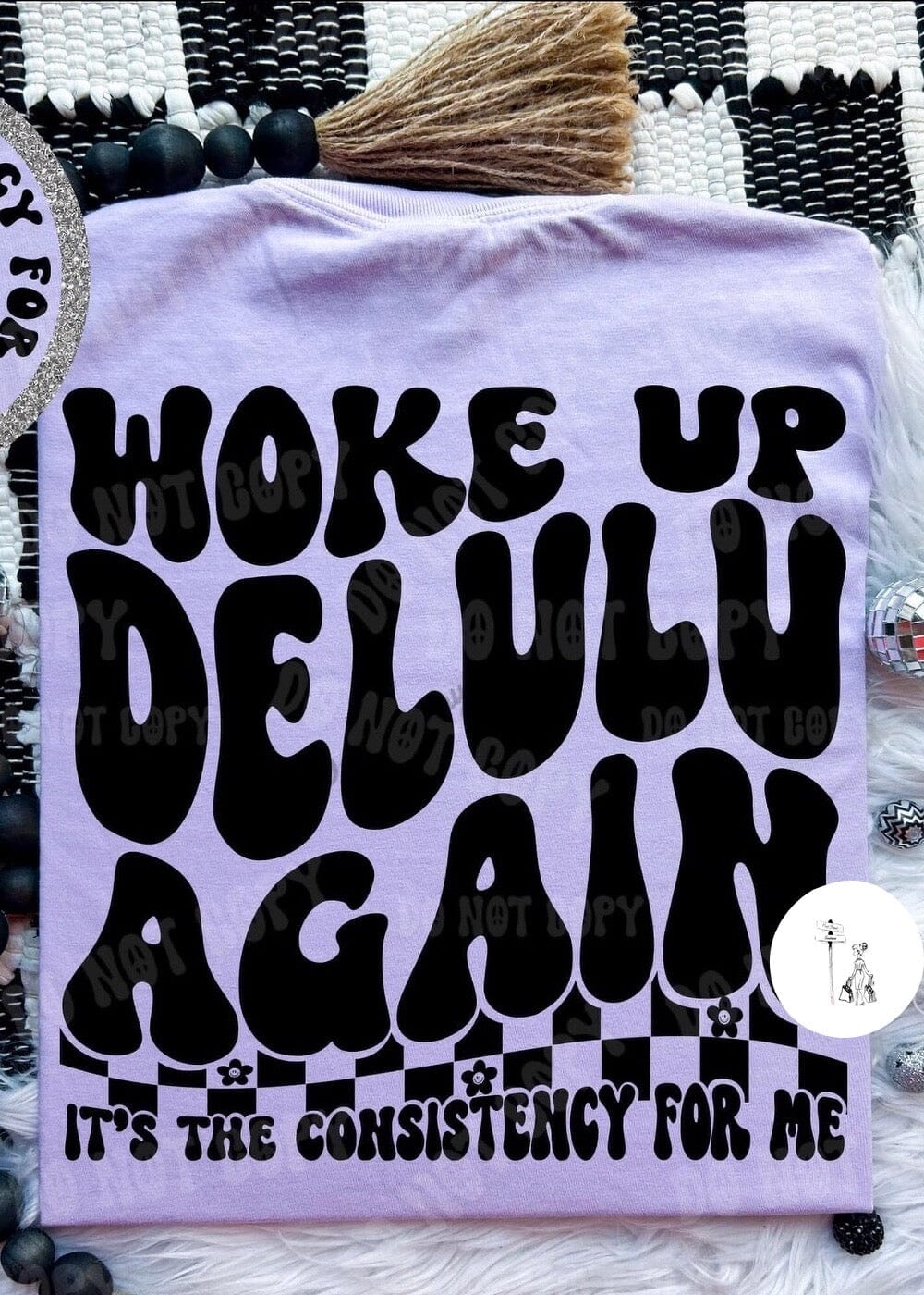 Woke Up Delulu Again Comfort Colors Tee funny graphic tee Poet Street Boutique 