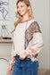 Women Leopard Patchwork Exposed Pullover Top YNIQUE 