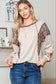 Women Leopard Patchwork Exposed Pullover Top YNIQUE 